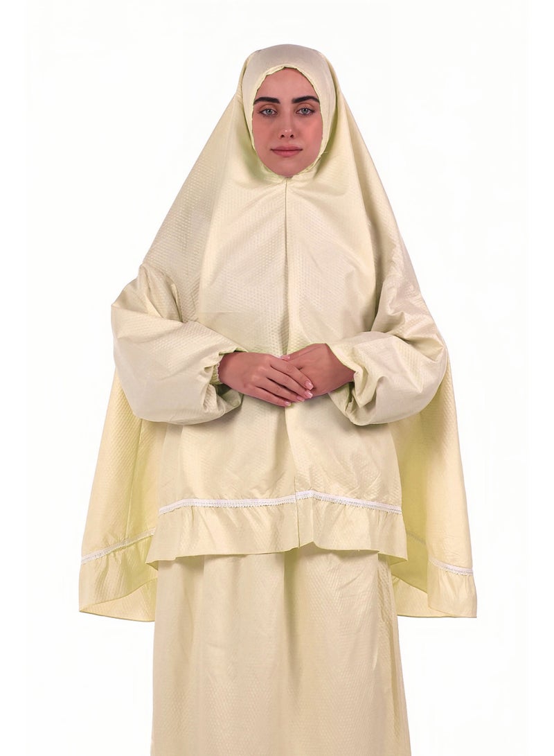 AL BENT AL SHARQIEH Two pieces islamic prayer robe dress set with sleeve - Image 2